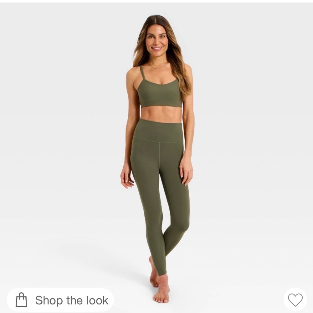 all in motion Olive Green High-Rise Leggings and Sports Bra Set